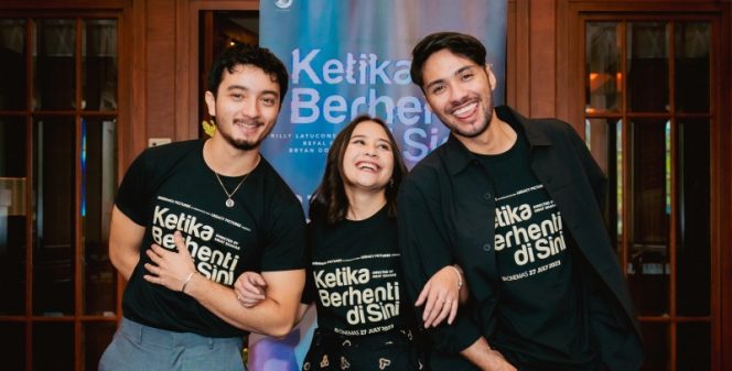 Prilly Latuconsina, Refal Hady, hingga Umay Shahab terlibat dalam proyek film Ketika Berhenti di Sini yang akan tayang 27 Juli 2023. (Foto: Sinemaku Pictures)