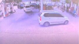 Viral video CCTV yang menunjukkan penjual keripik menjadi korban salah tangkap yang dilakukan anggota Polres Bogor di sebuah SPBU. (Foto: Istimewa)