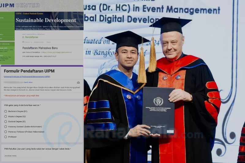 Perguruan tinggi UIPM yang memberikan gelar ke Raffi Ahmad membuka form pendaftaran untuk doktor honoris causa yang bisa diakses siapapun.